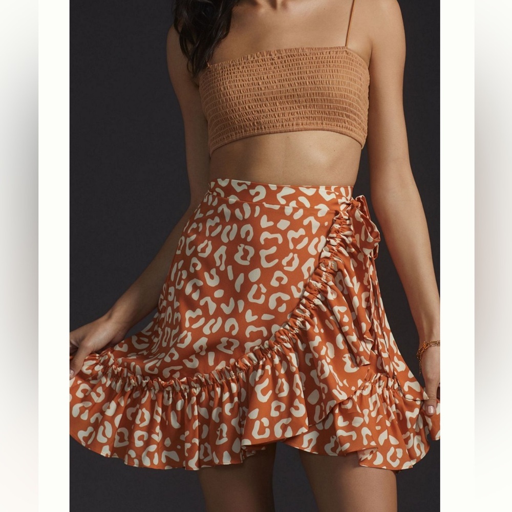 NWT Hutch (Anthropologie) Leopard Print Women's Wrap Skirt XS - Picture 5 of 7